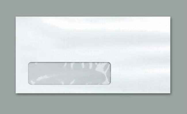 Envelope com janela transparente