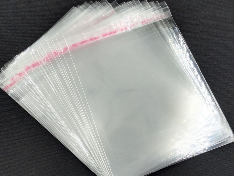 Envelope de saco transparente com aba adesiva
