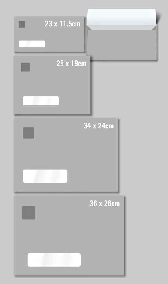 Envelopes Tamanhos Embalagem Ideal
