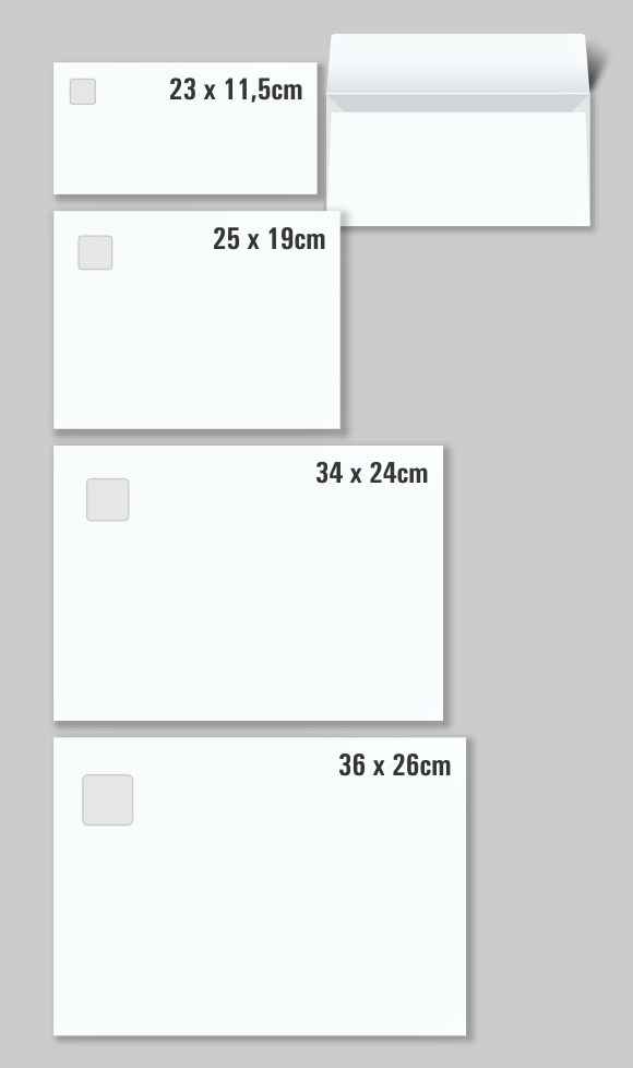 Envelopes Tamanhos Embalagem Ideal